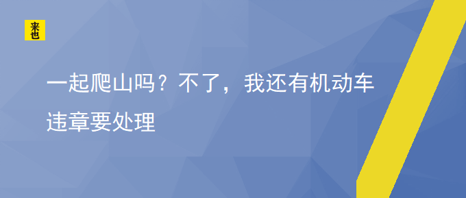 一起爬山吗？不了，我尚有无邪车违章要处置惩罚