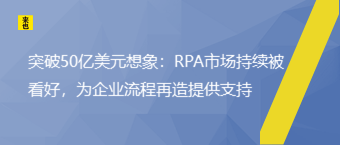 突破50亿美元想象：RPA市场持续被看好，为企业流程再造提供支持